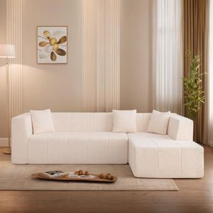 105.5\" Modular L-Shaped Tufted Comfy Sofa Set Deep <b>Seat</b> Sectional <b>Floor</b> Couch with Chaise for Living Room - Product Image 1