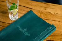 Porte-menu en cuir pliable de luxe, robuste, portable, résistant aux odeurs, pour restaurant, café, hôtel