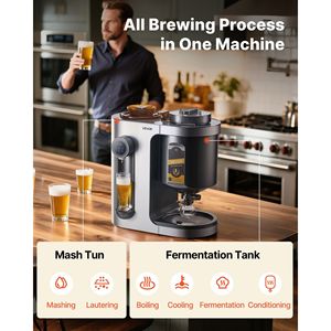 Macchina Elettrica per Birra Fatta in Casa da 1500W, Dispositivo Automatico Tutto-in-Uno da 3,43 Galloni per Ammostamento e Ebollizione - Product Image 2