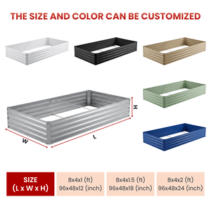 <b>Raised</b> Garden Bed Outdoor Galvanized Metal Garden Beds for Vegetables Large <b>Raised</b> Bed <b>Planter</b> GB008 - Product Image 2