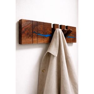 Rustic Live Edge Wooden Wall <b>Coat</b> Rack <b>Decorative</b> Entryway Organizer Handmade Natural Wood Wall <b>Hooks</b> Home Storage - Product Image 2