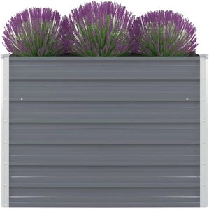 Bac à plantes en acier galvanisé gris pour jardin domestique, jardinière surélevée en métal pour jardinage extérieur - Product Image 6