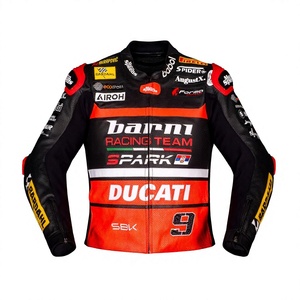 เสื้อแจ็คเก็ตหนังสำหรับผู้ชาย Danilo Petrucci WSBK สำหรับขี่มอเตอร์ไซค์ พร้อมแผ่นป้องกัน CE Approved Protective Armor - Product Image 1