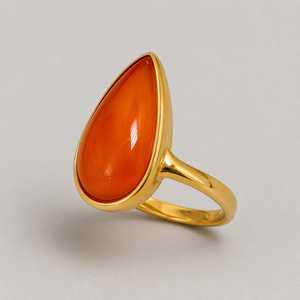 Gioielli Artigianali da Donna in Argento Sterling Placcato Oro con Incassatura a Castone Coralline, con Gemme, Qualità Unica, Vendita all'Ingrosso B2B - Product Image 3