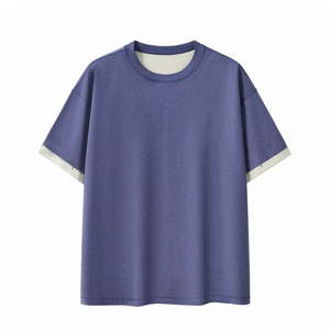 Camiseta de Hombre Nueva de Primera Calidad, 100% Algodón, Color Sólido, Estilo Urbano, Cuello Redondo, Corte Regular, Manga Corta, Primavera Verano - Product Image 4