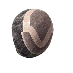 Peluca de Cabello Humano con Encaje Frontal Mono, Cabello Chino Virgen Remy, Parches de Cabello, Liso Kinky, Ondulado de Agua, Ondulado Profundo 1b+gris - Product Image 3