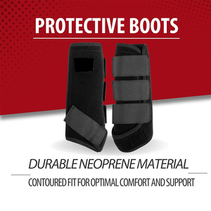 Protège-jambes pour chevaux en néoprène et cuir PU tendance - Soutien protecteur des tendons, haute qualité, durable, réglable, personnalisable - Product Image 2
