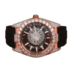 Splendide montre pour homme en or rose, avec mouvement à quartz analogique ETA, cristal saphir, cadran de 28 mm, étanche à 10 m, bijou de luxe - Product Image 5