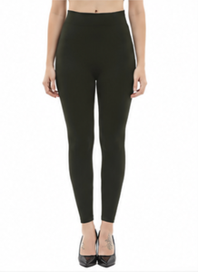 Leggings thermiques doublés polaire pour femme, collants mi-mollet, épaisseur standard, chauds pour l'hiver, sans couture, décontractés, respirants, en Spandex - Product Image 4