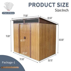 Abri de jardin métallique extérieur 1,8 m x 1,5 m avec plaque transparente et fondation pour jardin, patio, abri à café et rangement - Product Image 5