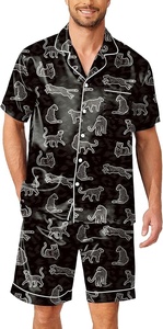 Conjunto de camisa y pantalones cortos para hombre, conjunto tropical con botones para la playa - Product Image 2
