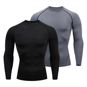 Maillot de compression à manches longues pour homme, personnalisable, séchage rapide, en polyester, faible MOQ, directement de l'usine - Product Image 1