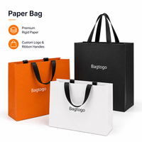 Sacs en papier blanc de luxe personnalisés avec logo imprimé, réutilisables, pour boutiques et emballages de vente au détail en gros