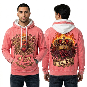 เสื้อฮู้ดดี้ชายสไตล์วินเทจแบบดิสเทรส ขอบดิบ ผ้าฝ้ายเฟรนช์เทอร์รี่ 420GSM ผลิตโดยผู้ผลิตเสื้อฮู้ดสตรีทแวร์ - Product Image 2
