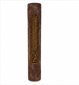 Plateau porte-encens en bois écoresponsable fait main avec incrustation en laiton pour l'aromathérapie et la décoration intérieure (Bois de manguier/Acacia) - Product Image 6