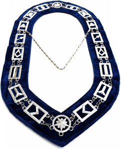 Tablier et collier de maître maçon bleus brodés à la main, taille unique, en polyester - Product Image 5