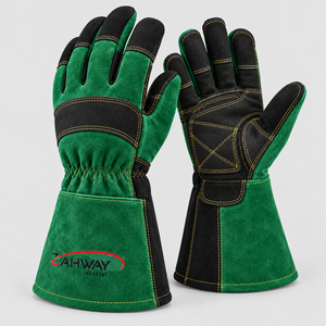 Top Quality Welding <b>Gloves</b> <b>Leather</b> Tactical <b>Gloves</b> <b>Green</b> Black Wrist Length Durable Outdoor Winter Working Use Welding <b>Gloves</b> - Product Image 5