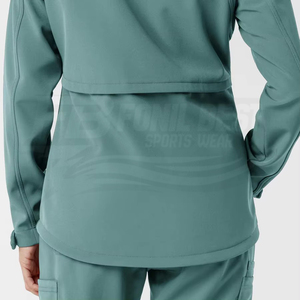 Chaqueta Médica Verde con Cierre Frontal para Mujer, 100% Algodón Tejido, Uniforme de Hospital para Personal Médico, Personalizable - Product Image 5