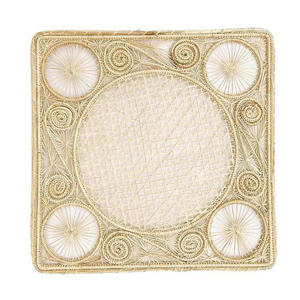 Elegante Plato de Ratán Rústico Hecho a Mano, Decoración de Mesa Tejida Natural para Eventos - Product Image 1