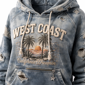 Sweat à capuche pour femme personnalisé effet vieilli en gros - Fournisseur direct d'usine pour les commandes OEM en gros - Product Image 4