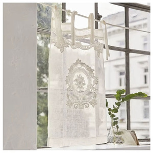 Rideau de fenêtre d'hôtel personnalisé en gros, brodé, moderne, classique, floral, occultant à haute densité, en lin, avec ruban, toutes tailles - Product Image 2