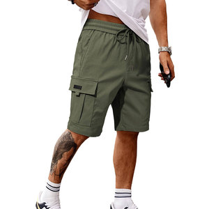 Pantalones Cortos Cargo para Hombre, Estilo Bermuda, Cintura Media, Cierre con Cordón, Transpirables, de Algodón, con Bolsillos, Casuales - Product Image 2