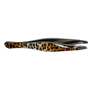 Ensemble de pinces à épiler pour cils et sourcils en acier inoxydable de haute qualité, usage professionnel, meilleur prix, avec étui en cuir - Product Image 4