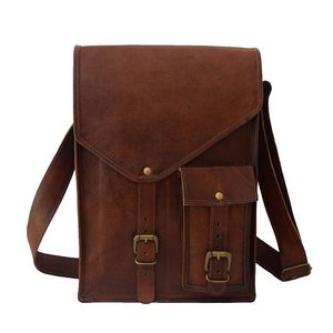 Men's Genuine Leather Durable Lightweight Zipper Normcore/Minimalist <b>Small</b> Outdoor Sling <b>Bag</b> <b>Crossbody</b> Chest Pack Travel - Product Image 1