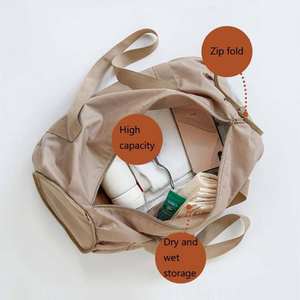 Bolsa de Viaje Plegable Impermeable de Oxford con Cierre, Bolsa Deportiva de Gran Capacidad con Correa Ajustable, Unisex - Product Image 3