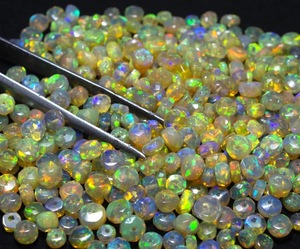 Perles d'Opale de Feu Naturelle Éthiopienne Welo, Perles Rondelles d'Opale Facettées de 3-5 mm, Perles d'Opale en Vrac pour la Fabrication de Bijoux en Gros - Product Image 1