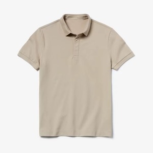 เสื้อยืดผู้ชายสีเบจล้วน ผ้าฝ้าย 100% พรีเมียม สำหรับตีกอล์ฟ แขนสั้น ใส่สบาย ระบายอากาศได้ดี แห้งเร็ว เหมาะสำหรับฤดูร้อน - Product Image 1