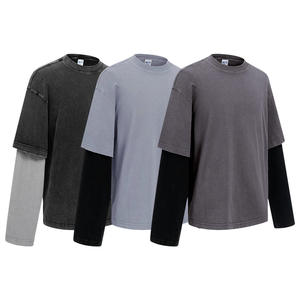 ผู้ผลิต OEM เสื้อยืดทรงบ็อกซี่ผู้ชายแบบกำหนดเอง 270gsm ผ้าฝ้าย 100% ลายตัวอักษรแบบเป็นทางการ แขนยาว เสื้อยืดสองชิ้นแบบแขนคู่ - Product Image 6