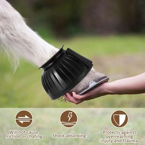 Botas de Campana para Caballos, <span class=keywords><strong>1</strong></span> Par Disponible, Protegen Contra Impactos en los Cascos, Botas de Goma para el Cuidado del Caballo en el Campo - Product Image 6