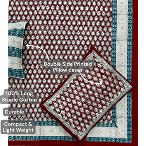 Nueva Sábana King Size Hecha a Mano con Estampado de Bloques de Jaipur, 100% Algodón, Suave, Duradera, con Tinte No Tóxico, Diseño Floral, para Uso Doméstico y Hotelero - Product Image 4