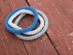 Spiral Seed Bead Charm Bracelet Pink White Elastic <b>Bangle</b> Stretch Jewelry Custom Color Fashion Gift Wholesale - Product Image 5