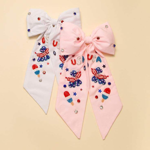 Lazos para el Cabello Hechos a Mano Reutilizables para Niñas con Cuentas de Hilo, Estilo Europeo-Americano, Opciones de Color con Logotipo Personalizado para Pedidos de Verano - Product Image 3