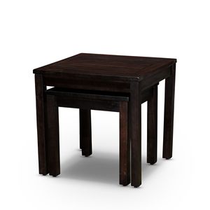 Set di tavolini impilabili in eucalipto Espresso da 2 pezzi per mobili da giardino - Product Image 3