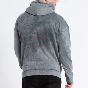 Basiques du vêtement d'hiver : Sweat-shirts à capuche effet délavé, couleur unie, 100% coton, écologiques, durables, sweat-shirt pour homme, vêtements de mode, fabriqués au Pakistan - Product Image 3
