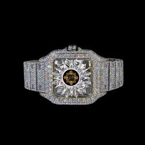 Reloj de pulsera de lujo con diamantes de moissanita VVS premium, el más vendido, ideal para regalo de negocios, con acabados disponibles para la venta. - Product Image 5