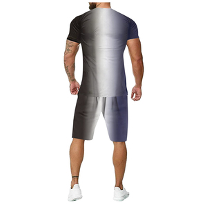 ชุดเซ็ตสองชิ้นสำหรับผู้ชายใส่หน้าร้อน เสื้อยืดแขนสั้นผ้าฝ้ายเรียบง่ายและกางเกงขาสั้น ผ้าระบายอากาศได้ดี เหมาะสำหรับใส่ทุกวัน - Product Image 6