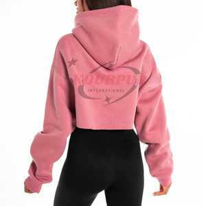 Sudadera con Capucha Rosa para Mujer, Manga Larga, Tejida, 100% Algodón, Impermeable, de Secado Rápido, Transpirable, Informal de Invierno, Lisa en la Parte Delantera - Product Image 3