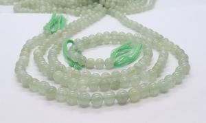 ลูกปัดหยกอังกุรีธรรมชาติทรงกลมเรียบ ขนาด 6.5-7 มม. ลูกปัดหยกสีเขียวทรงกลม 13 นิ้ว หยกอังกุรีแบบเรียบสำหรับทำเครื่องประดับ - Product Image 5