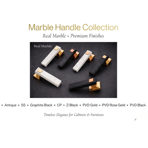 Elegant Real Marble Door <b>Handle</b> Set | Premium PVD Graphite Black Stainless Steel Mortise Hardware for Main Entrance Bedroom - Product Image 2