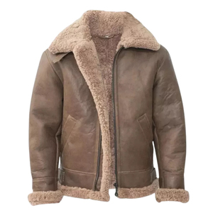 Men's Thick Sheepskin Lamb <b>Fur</b> Shearling Leather Shearing Waterproof Hooded Jacket <b>Fur</b> Lining Heated Winter Men Shearling Jacket - Product Image 4