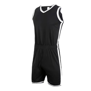 Conjunto de camiseta de baloncesto para hombre de alta calidad, pantalones cortos negros sin mangas con cuello en V que absorben la humedad, pantalones cortos con cintura elástica, ropa deportiva para todas las estaciones - Product Image 1