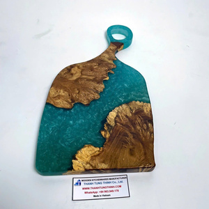 Custom Epoxy Resin Coasters Wooden Coaster <b>Set</b> Elegant Blue Resin Coasters for Drinks Luxury Trending 2026 Products - Product Image 6