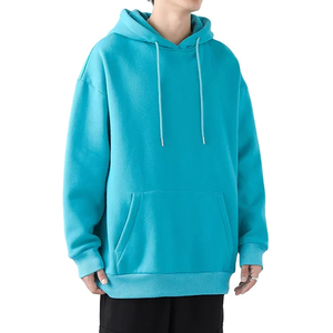 เสื้อฮู้ดซิปผู้ชายทรงโอเวอร์ไซส์ สีเทาล้วน ผ้าเฟรนช์เทอร์รี่ สวมใส่สบายๆ ในฤดูใบไม้ร่วง น้ำหนัก 500 กรัม ถักทอจากผ้าฝ้าย 100% ไม่หดตัว - Product Image 1