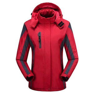 Men Women Winter <b>Jacket</b> <b>Fleece</b> <b>Lined</b> Waterproof Windproof Hooded Outdoor Warm Padded Coat Blue Red Black Olive Pink - Product Image 6