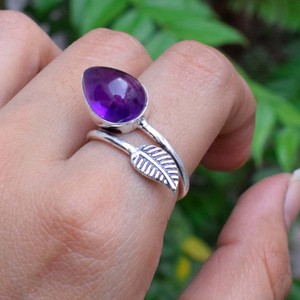 Purple Amethyst <b>Ring</b> 925 Sterling Silver Jewelry Natural Amethyst <b>Statement</b> <b>Ring</b> - Product Image 1