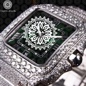 Montre de luxe pour homme Charm Jewells en acier inoxydable, cadran 40 mm, verre cristal, bracelet 20 cm, mouvement mécanique, date automatique, étanche 10 bars - Product Image 5